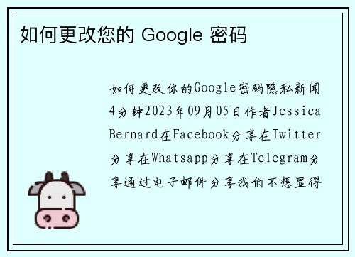 如何更改您的 Google 密码 